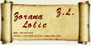 Zorana Lolić vizit kartica